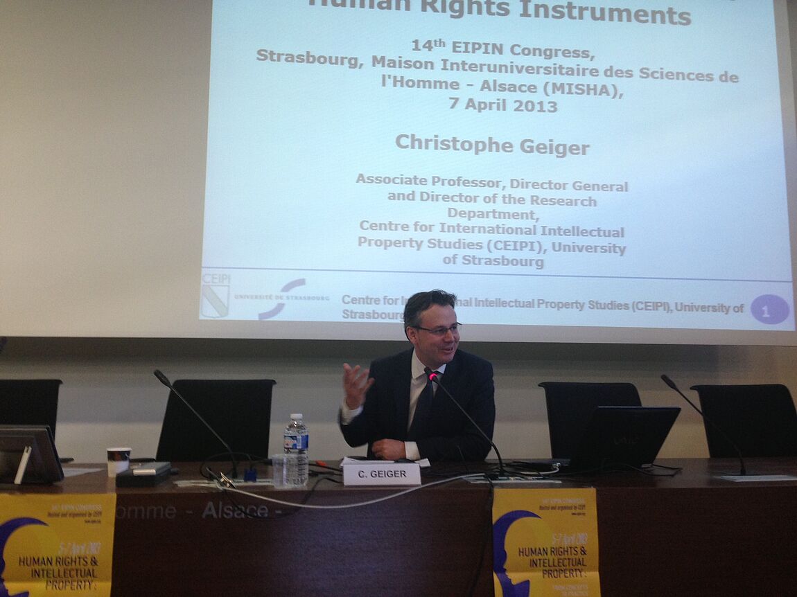 Christophe Geiger, Associate Professor, Director General and Director of the Research Department of CEIPI.