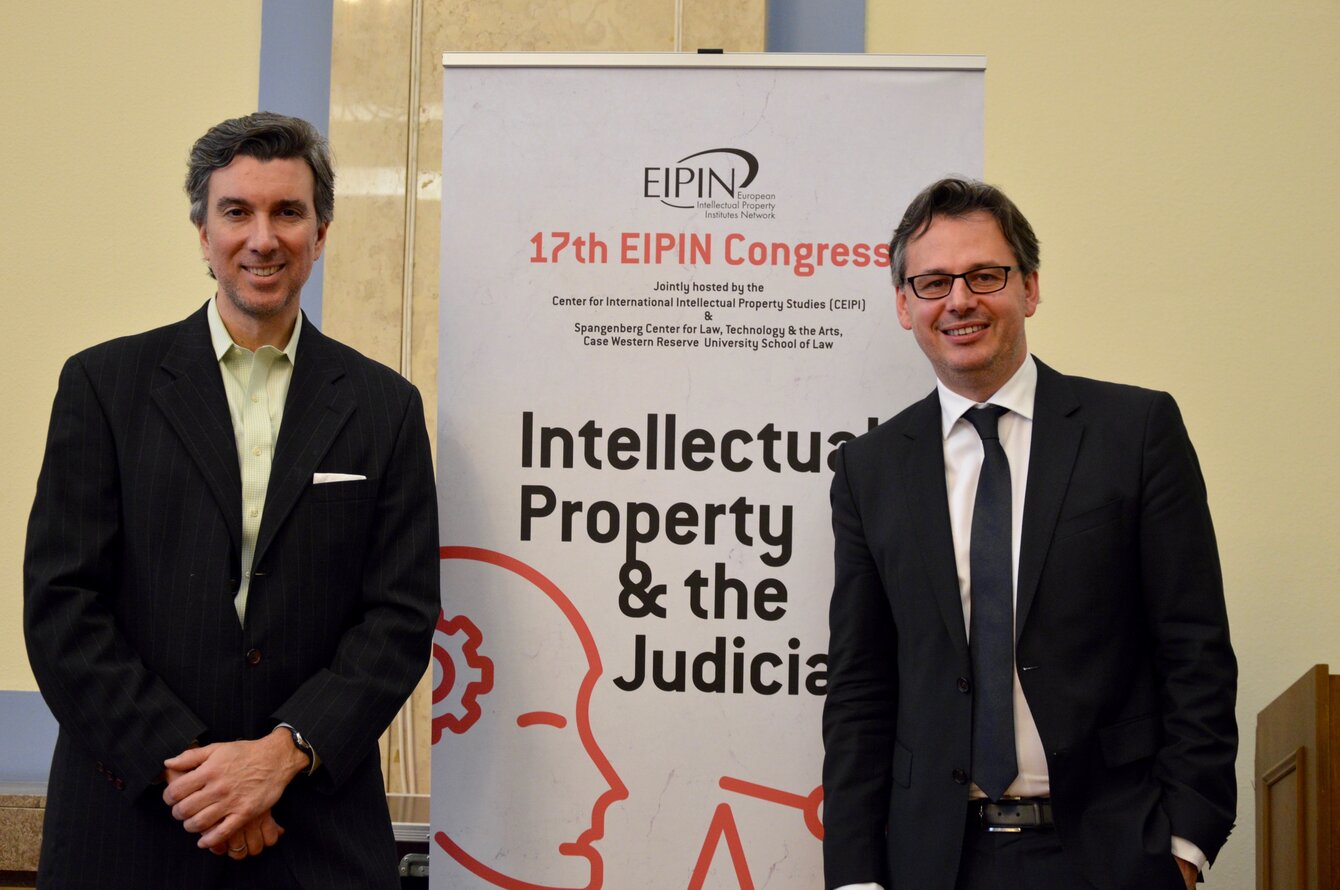 Le Prof. Craig Nard, Directeur du Spangenberg Center for Law, Technology and the Arts & le Prof. Christophe Geiger, Directeur général du CEIPI